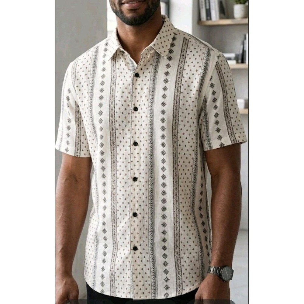 VATPAVE Men's Summer Tropical Shirts Casual Short Sleeve Button Down Size XXL